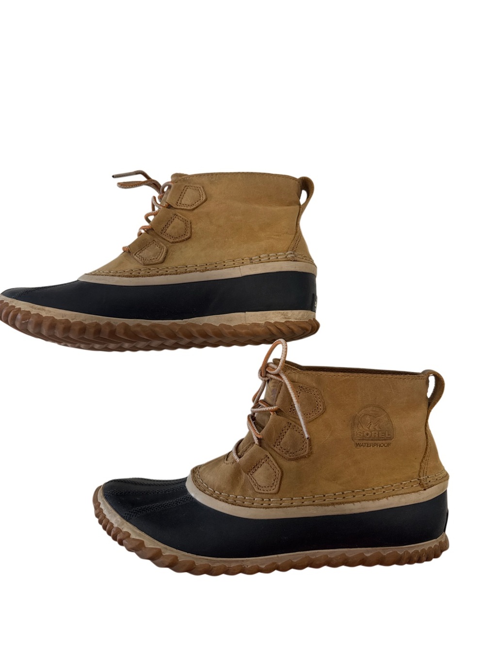 SOREL Womens Brown/Navy Waterproof Lace-Up Ankle Boots